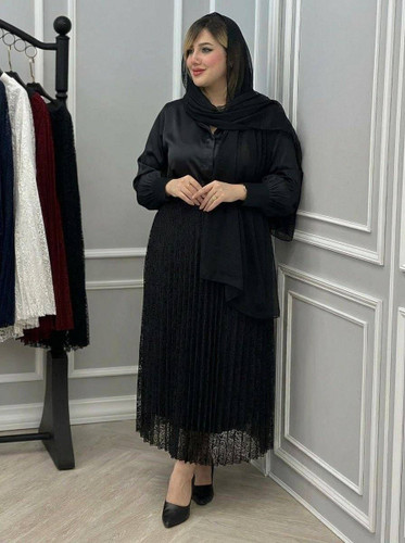 : دامن پلیسه گیپور درجه یک 💞🤩🌈مدرن
