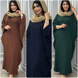 عبایی نگین آبشاری جذاب و با کیفیت با قیمت باورنکردنی به دلیل تک رنگ شدن کد 6622 الیشکا