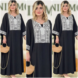 عبایی آلکا داکرون خرجکار سوزن دوزی اعلا کد 16864 الیشکا